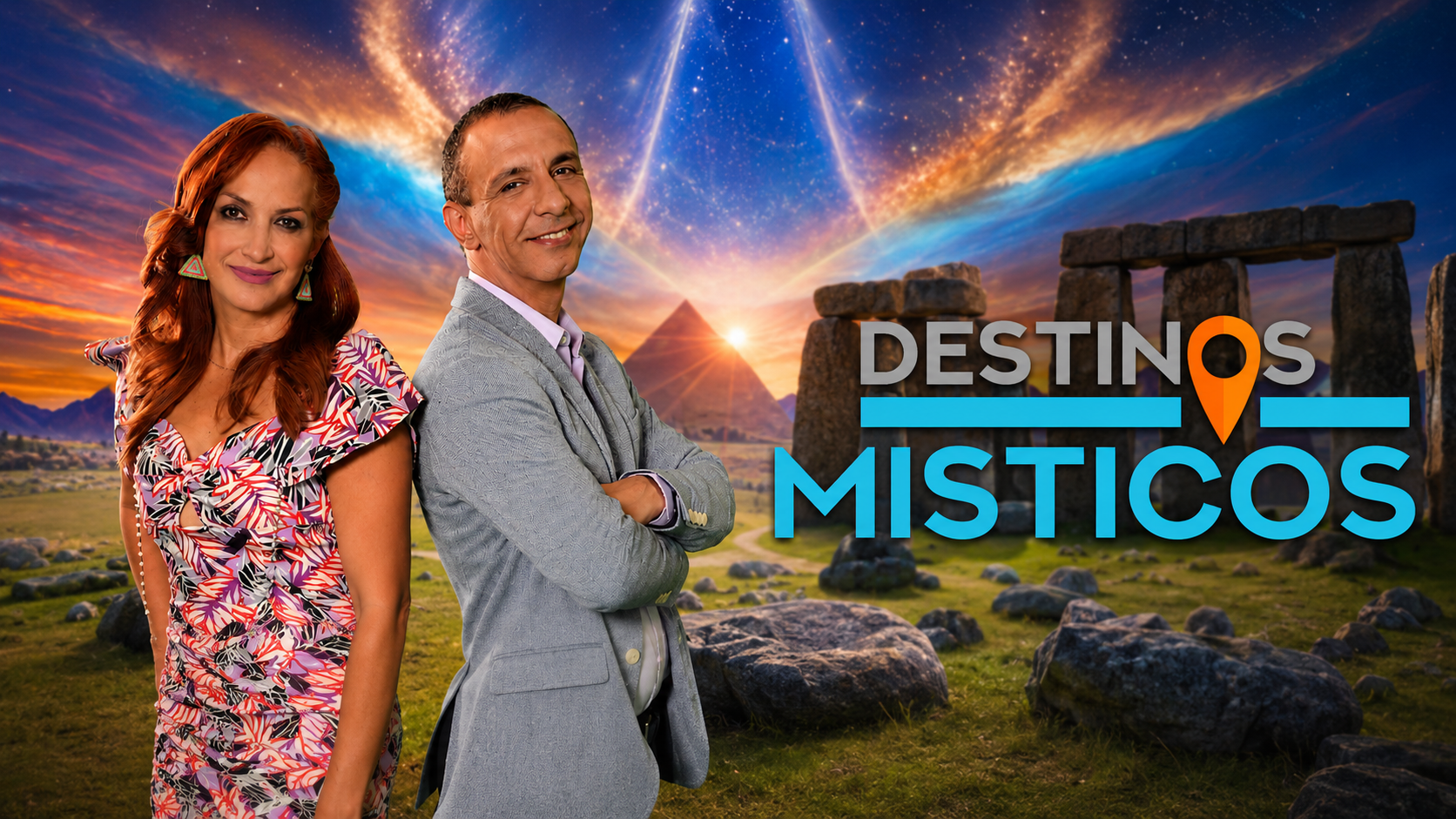 Cathy Fernández y Cristian Latina, presentadores de Destinos Místicos